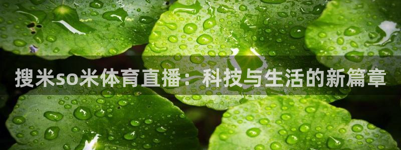178免费直播nba：搜米so米体育直播：科技与生活的新篇章